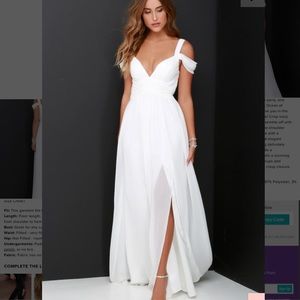 Ocean of Elegance Ivory Maxi Dress